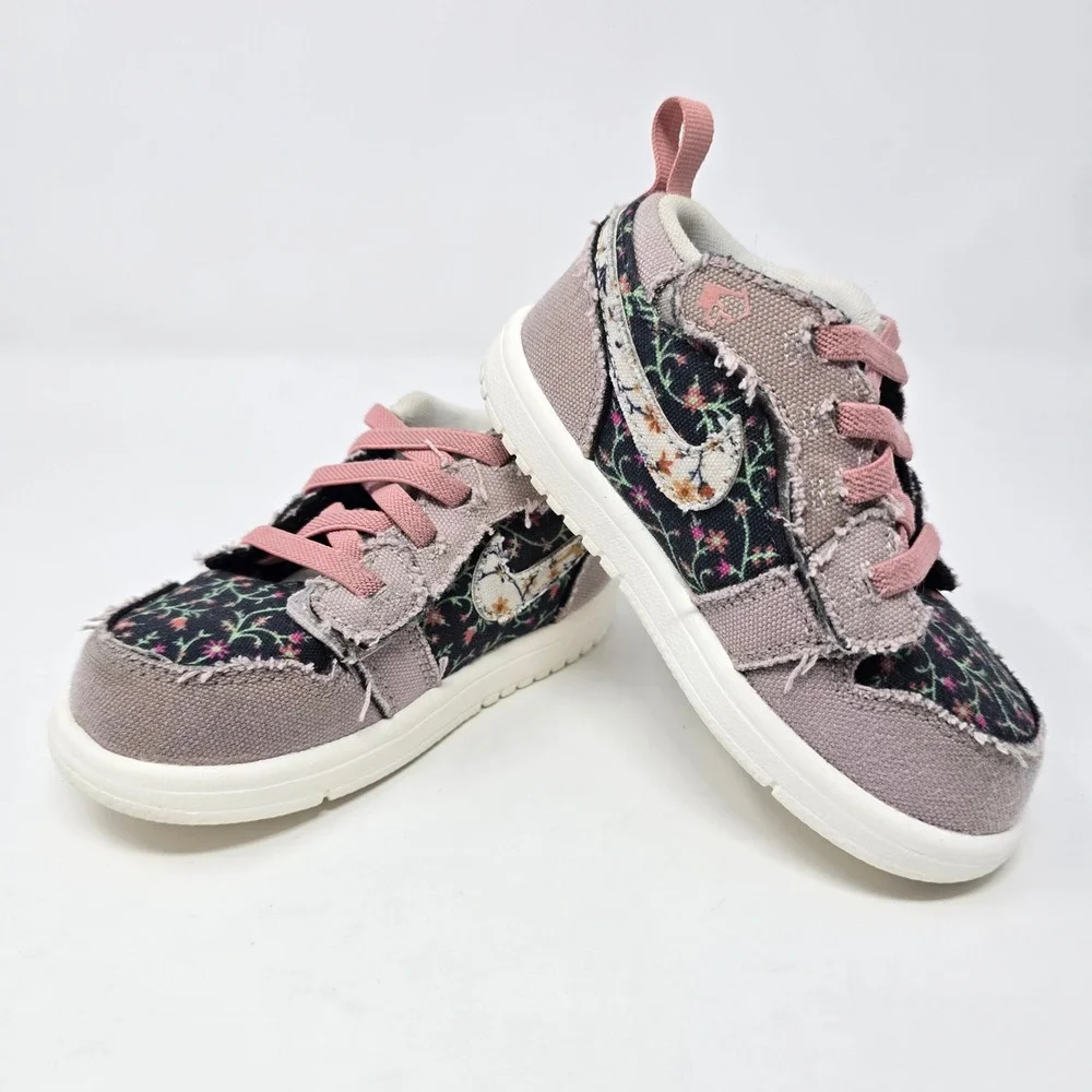 Nike Air Jordan 1 Retro Low ALT SE Floral Pink Velcro FJ3450-001 Toddler 7C - Picture 7 of 16